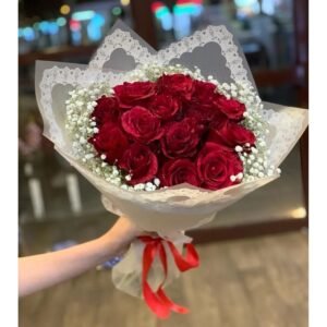 red hand bouquet