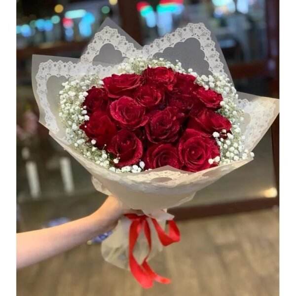 red hand bouquet